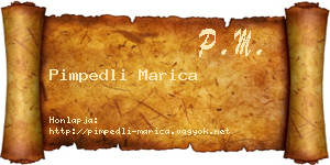 Pimpedli Marica névjegykártya